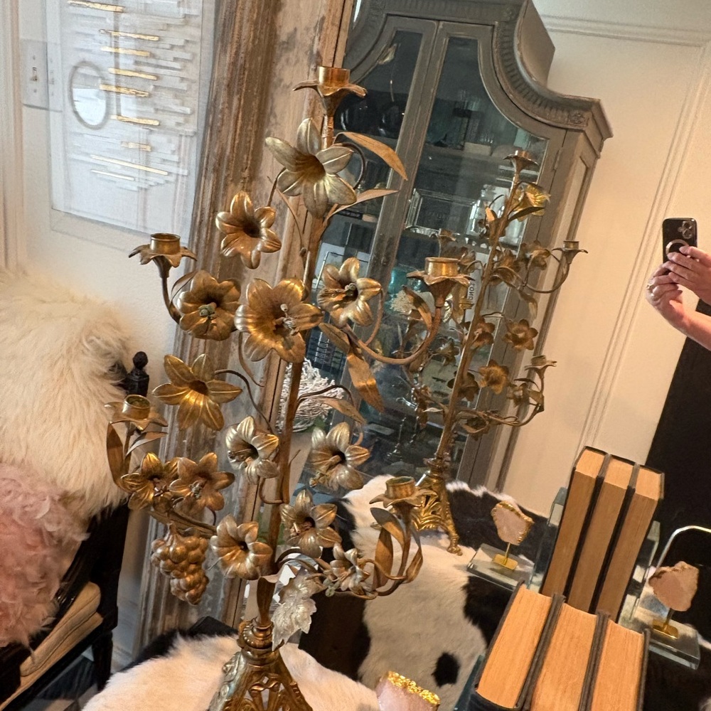 RARE Antique Brass
French Altar Candelabra